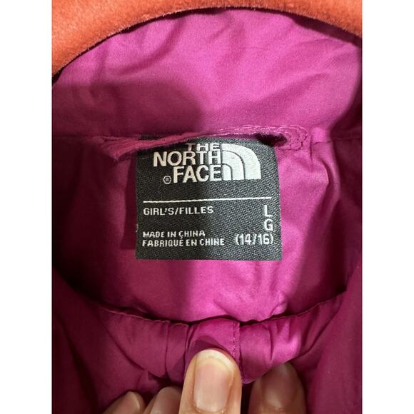 The North Face Jacket Sz L 14-16 Logo Quilted Outerwear Winter Pink Girls - Picture 3 of 7